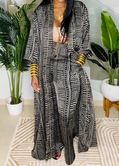 Silk satin two-piece suit
