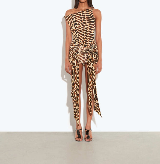 Double-layered tie mini dress