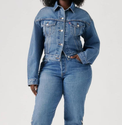 Tie-back denim jacket
