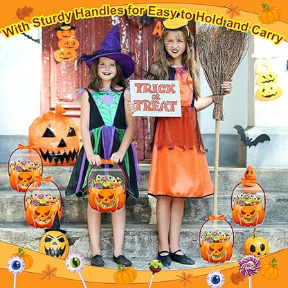 Last Day 50% OFF - Fuutreo 50 Pcs/100PCS Halloween Favor Bags Transparent Pumpkin Sealed Pouches