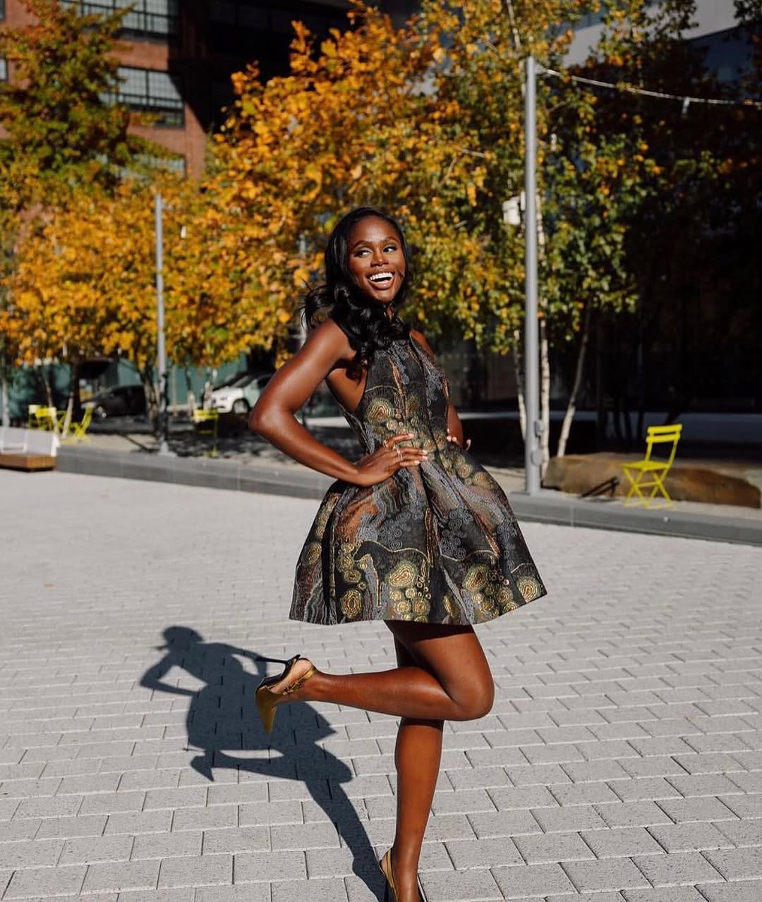 Pattern Print Round Neck Sleeveless A-Line Mini Dresses