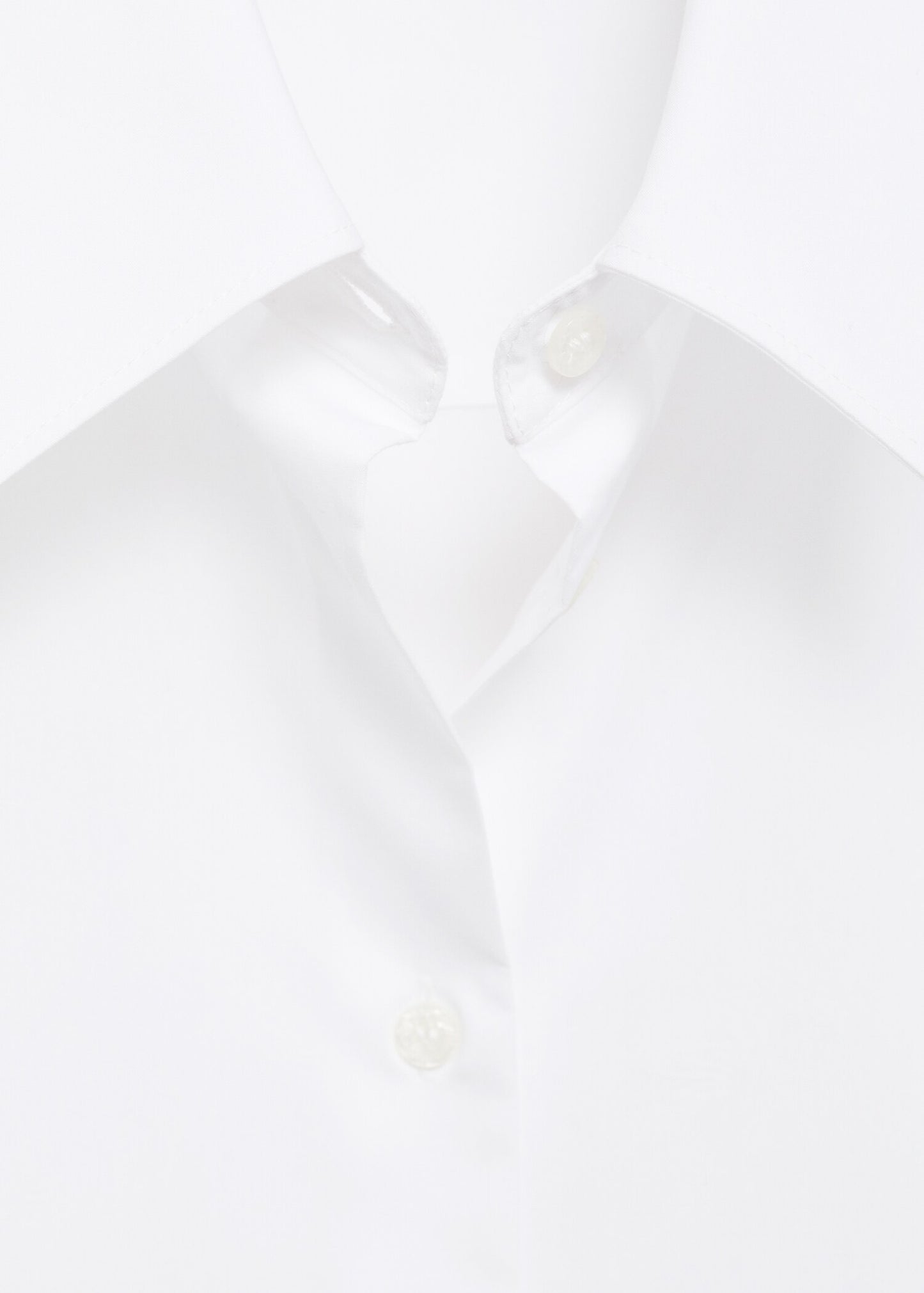 Pointed collar regular cotton and lyocell blend shirt