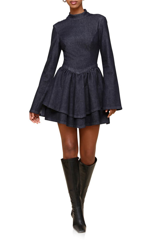 Long Sleeve Denim Minidress