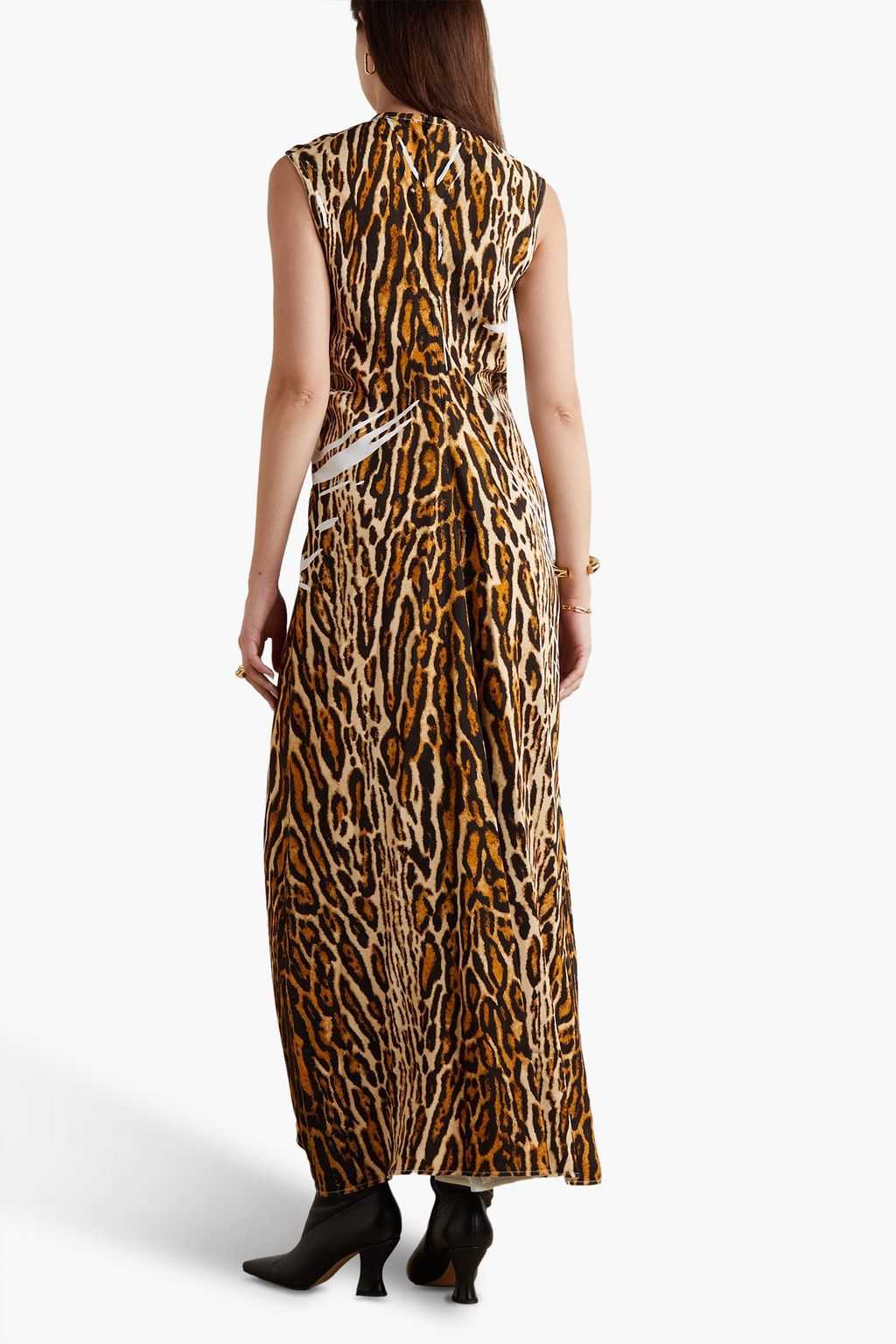 Leopard-print stretch-crepe maxi dress