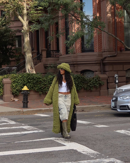 Chunky chenille knit robe