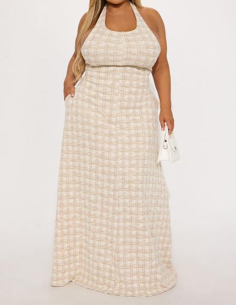 Halter neck backless dress