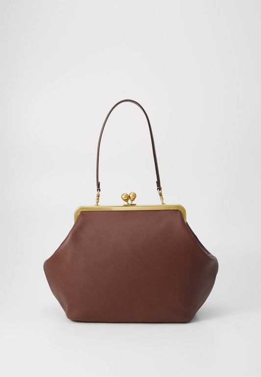 Large Kisslock Frame Bag - chestnut
