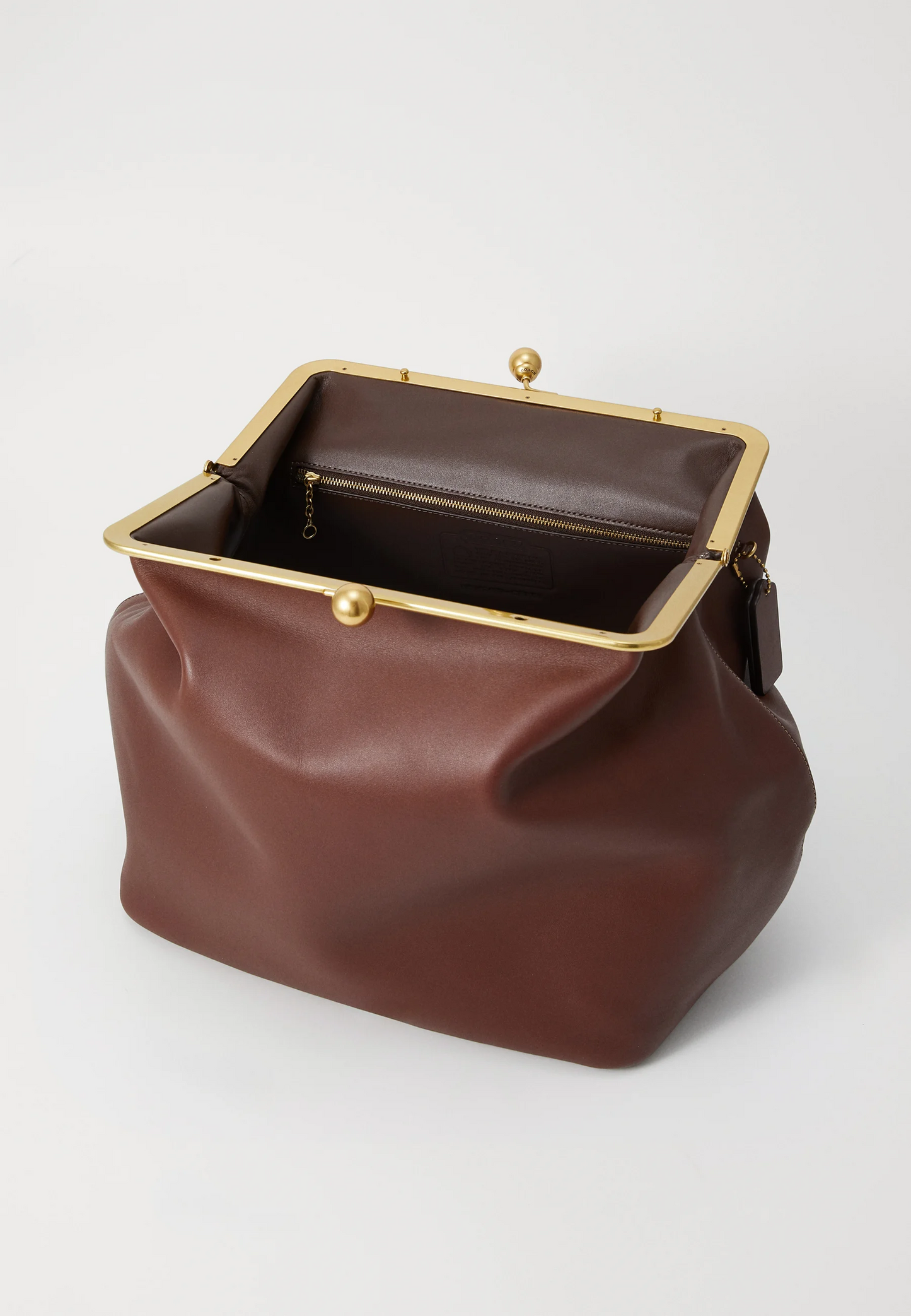 Large Kisslock Frame Bag - chestnut