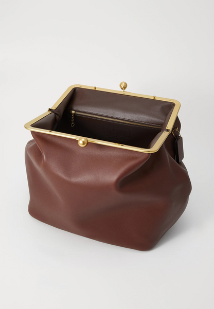 Large Kisslock Frame Bag - chestnut