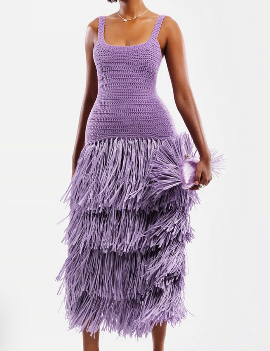 Raffia Tiered Skirt Dress