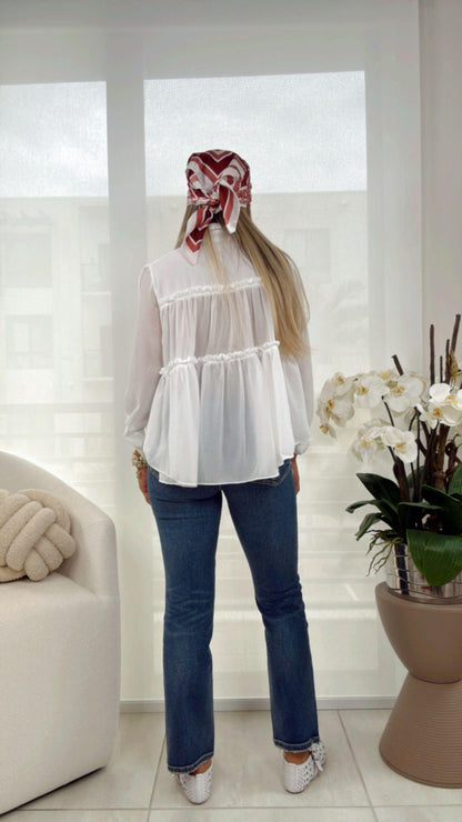 Tulle Bohemian Ruffle Top