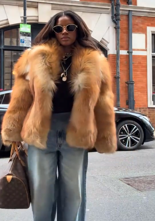 Fox fur short coat