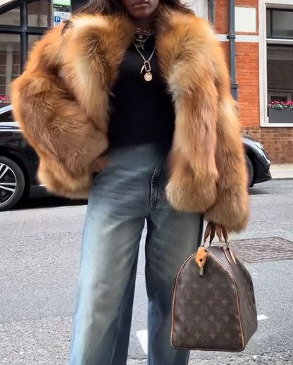 Fox fur short coat