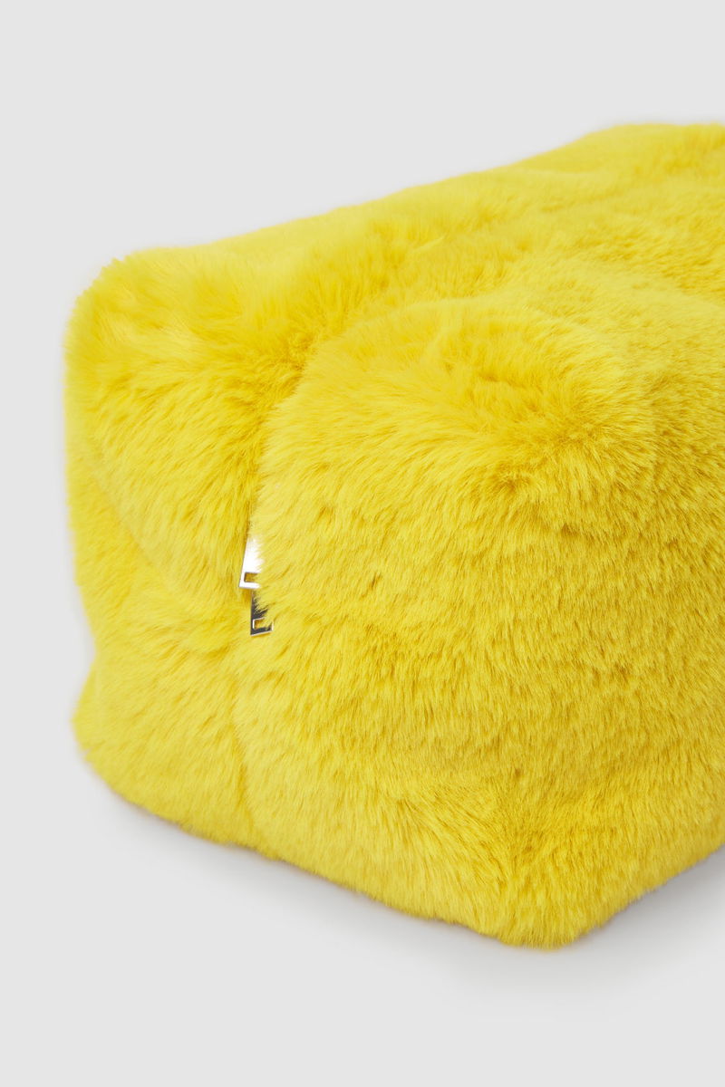 Oversized faux fur clutch