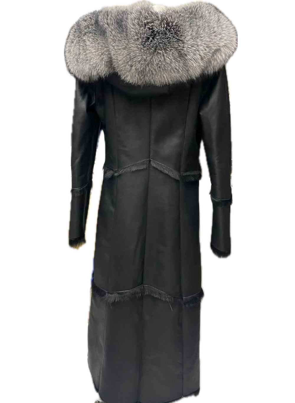 Long-sleeved fur collar long coat