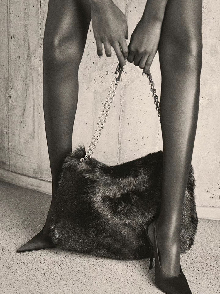 New plush bag chain plush shoulder crossbody bag