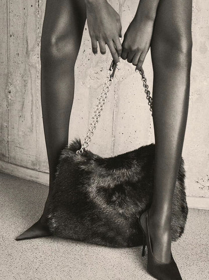 New plush bag chain plush shoulder crossbody bag