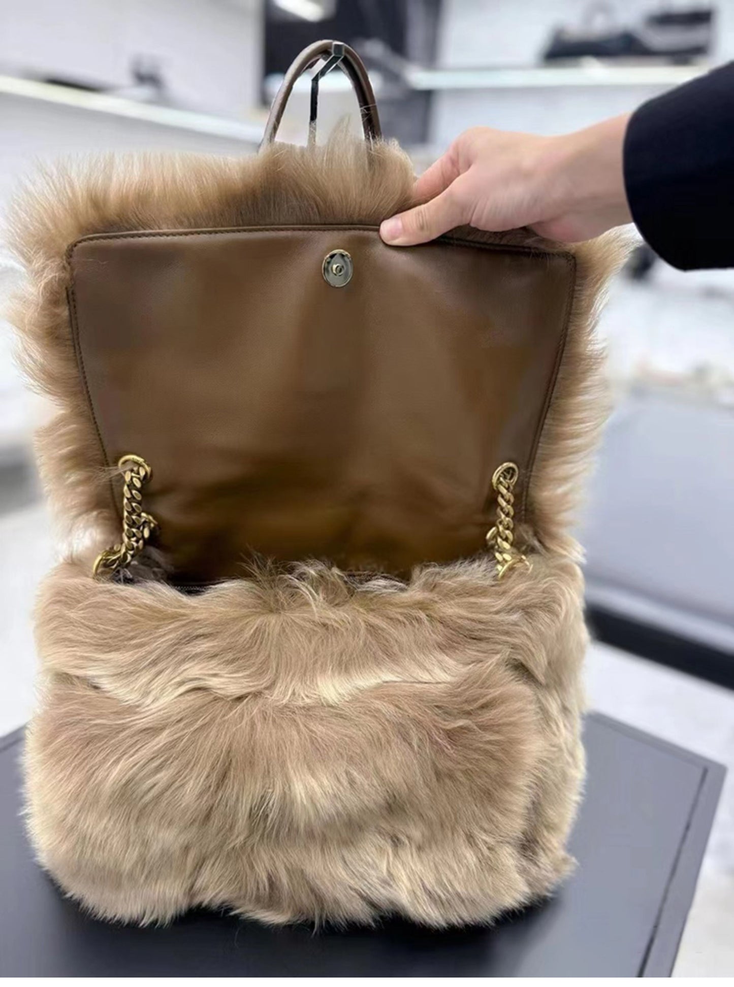 New plush bag chain plush shoulder crossbody bag