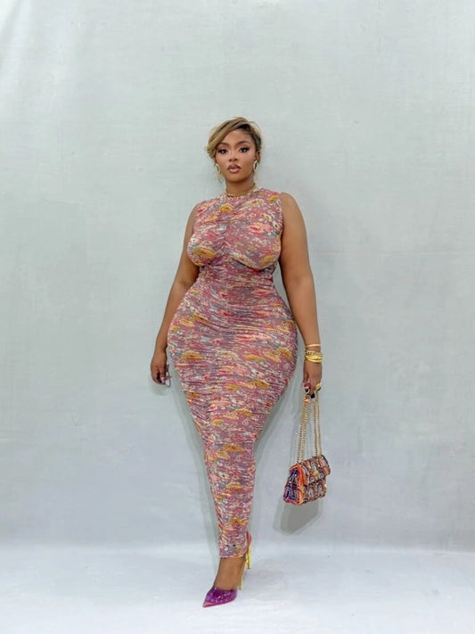 Slim Fit Plus Size Elastic Dress