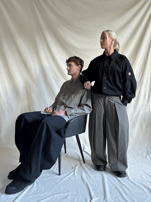 Cream Extreme Pleated Trousers