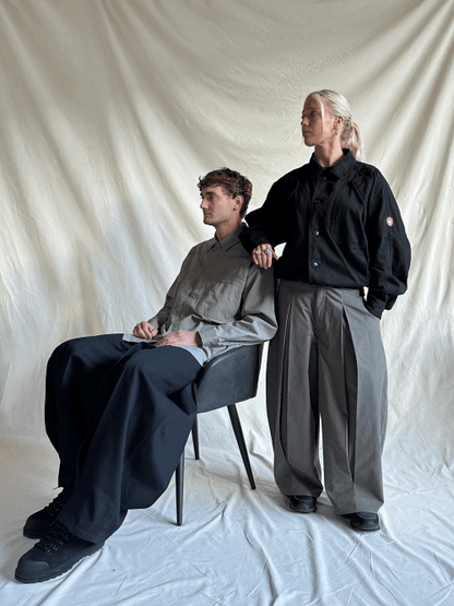 Cream Extreme Pleated Trousers