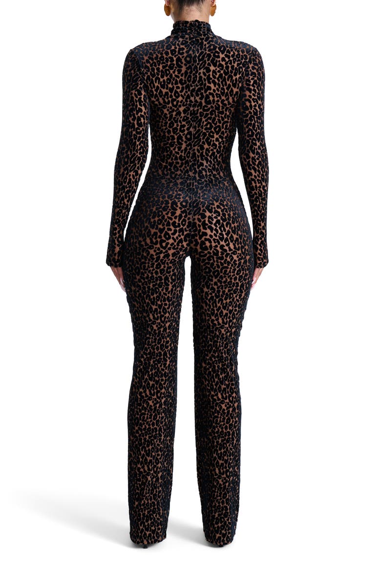 Leopard print long-sleeved jumpsuit/dress