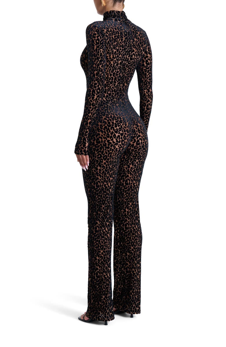 Leopard print long-sleeved jumpsuit/dress