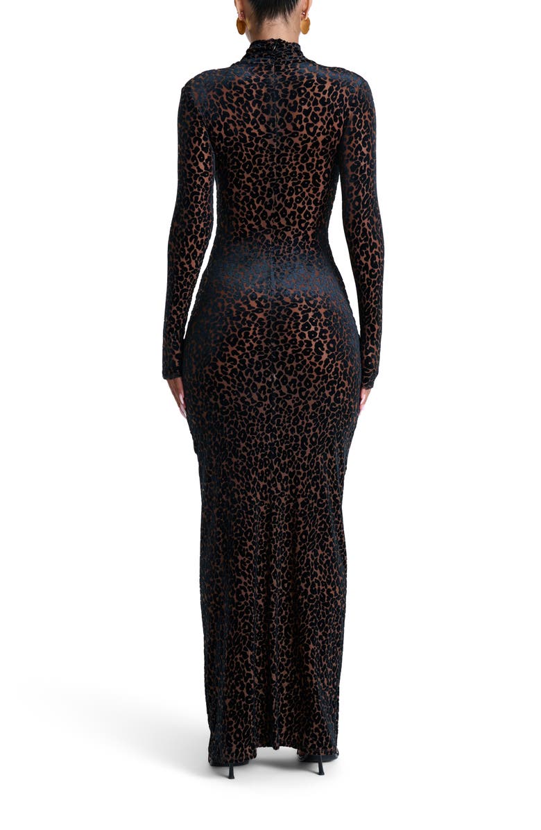 Leopard print long-sleeved jumpsuit/dress