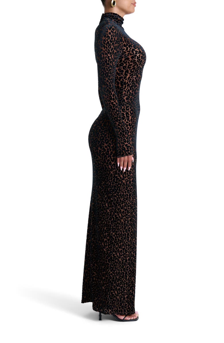 Leopard print long-sleeved jumpsuit/dress