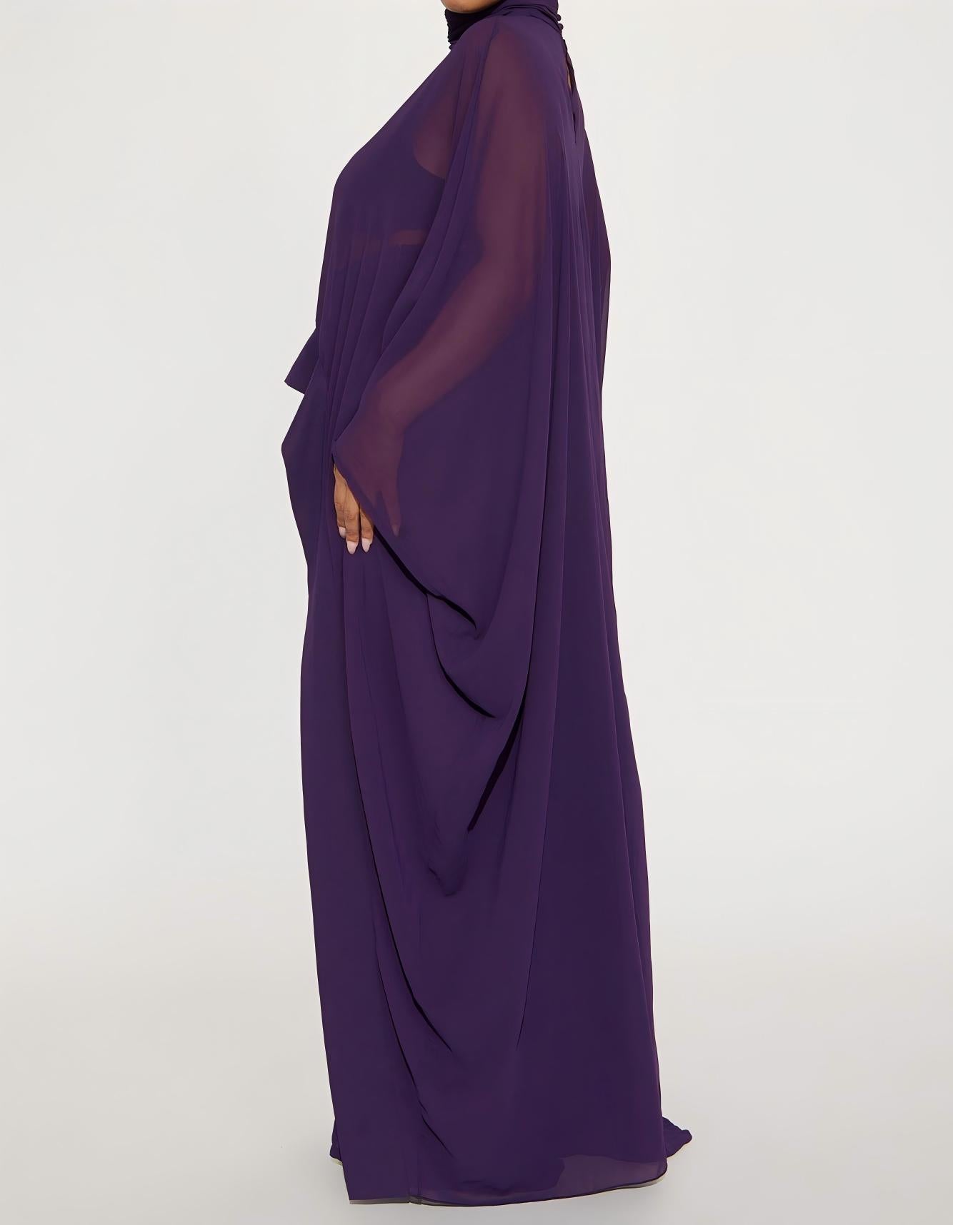 Draped Pant Set - Eggplant