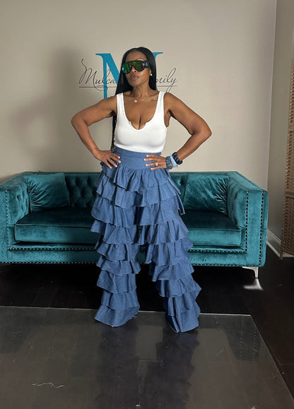 Super Tiered Denim Pant