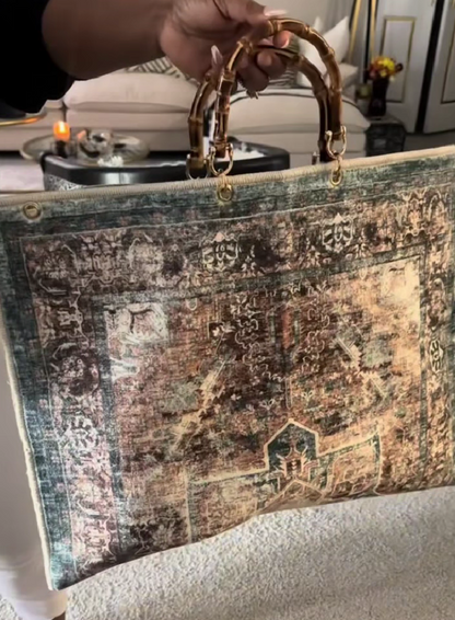 Bamboo rug handbag