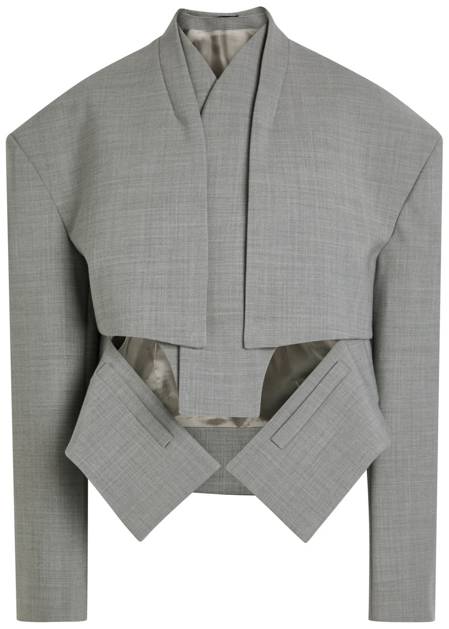 Openwork woven jacket