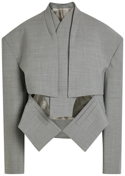 Openwork woven jacket