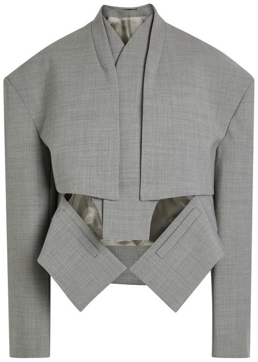 Openwork woven jacket