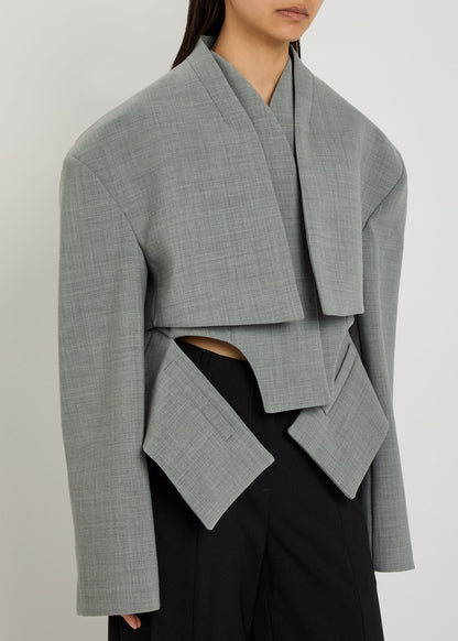 Openwork woven jacket
