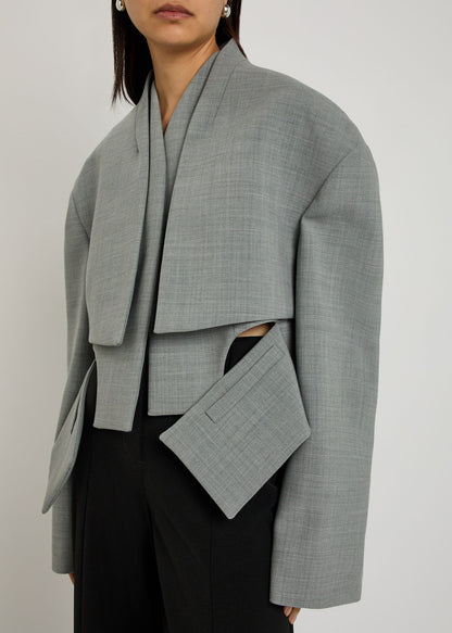 Openwork woven jacket