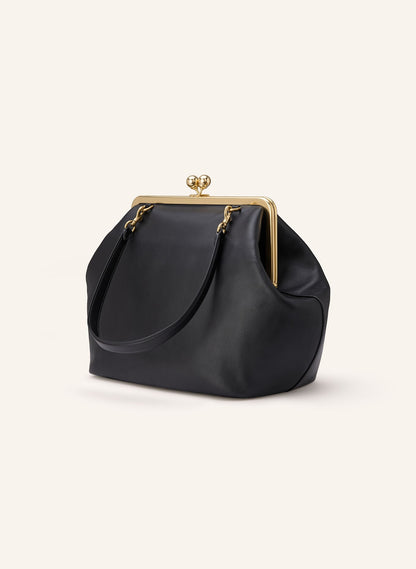 Large Kisslock Frame Bag-Black