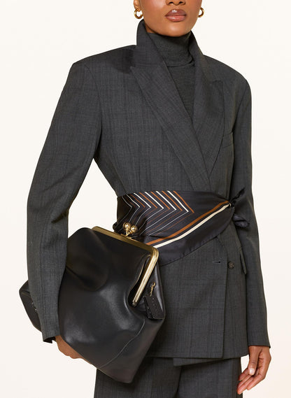 Large Kisslock Frame Bag-Black