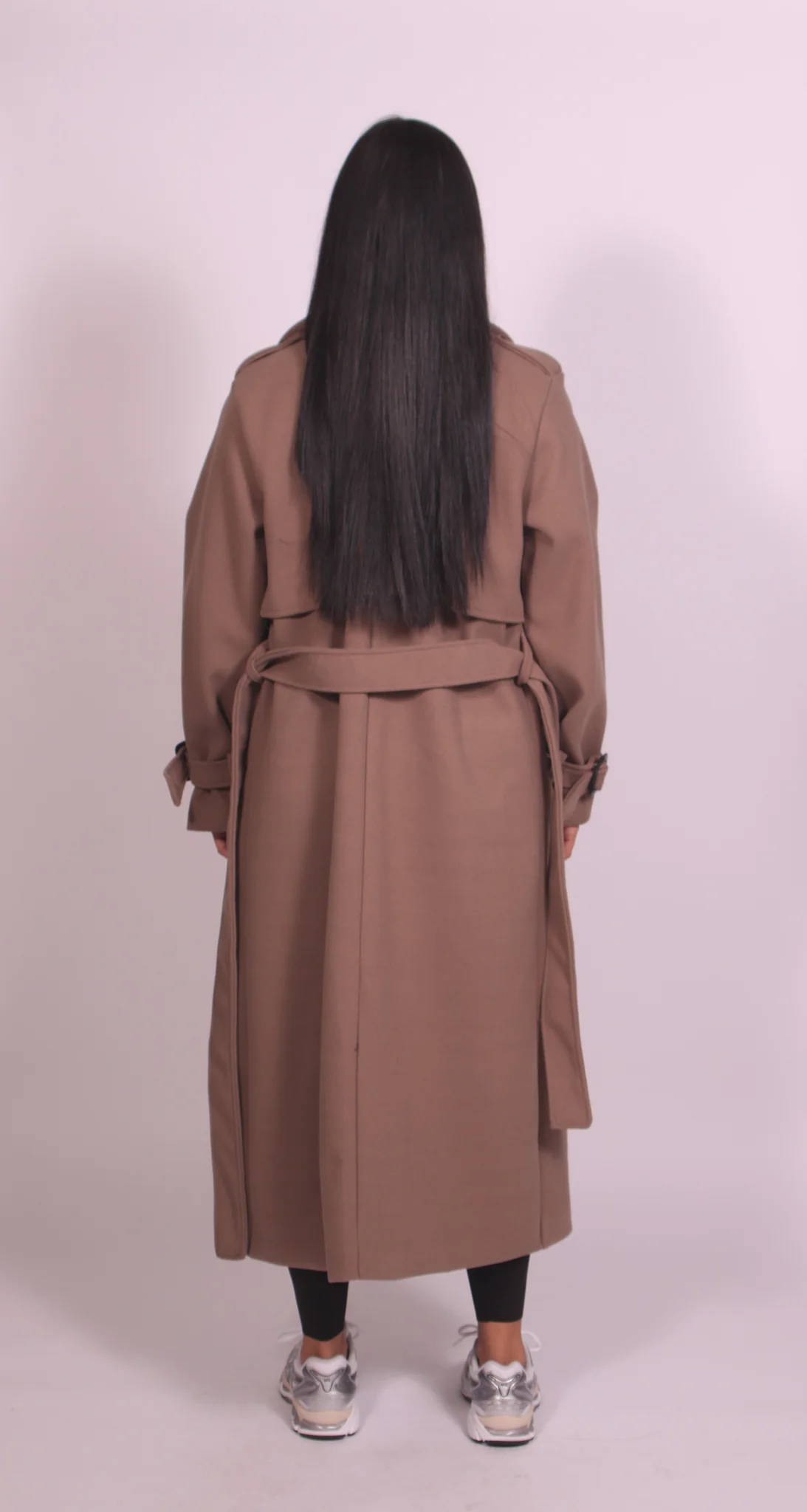 Adjustable belted cuff trench coat