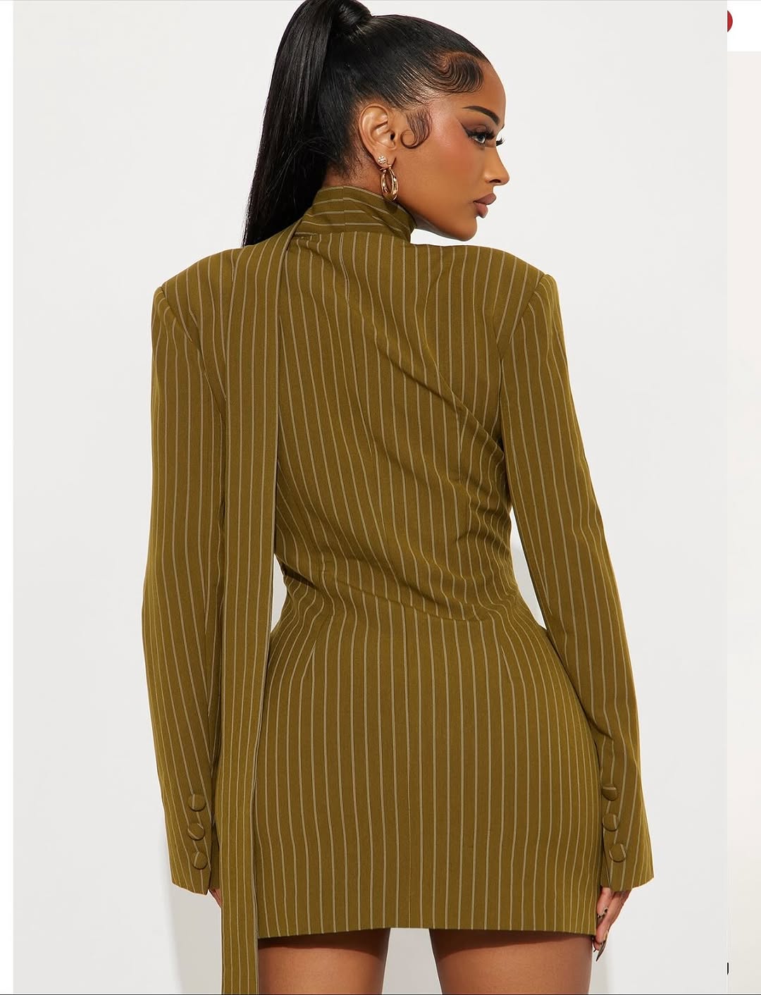Pinstripe blazer mini dress