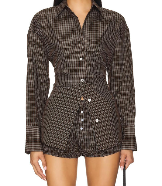 Back tie button shirt