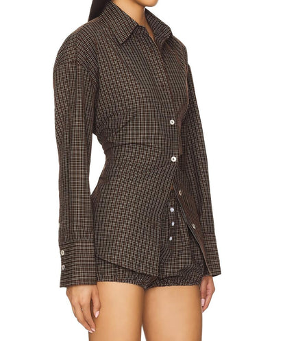 Back tie button shirt