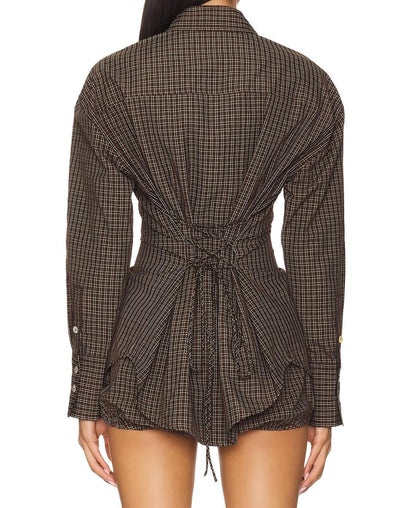 Back tie button shirt