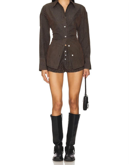 Back tie button shirt