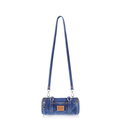 Small Denim Travel Bucket Bag