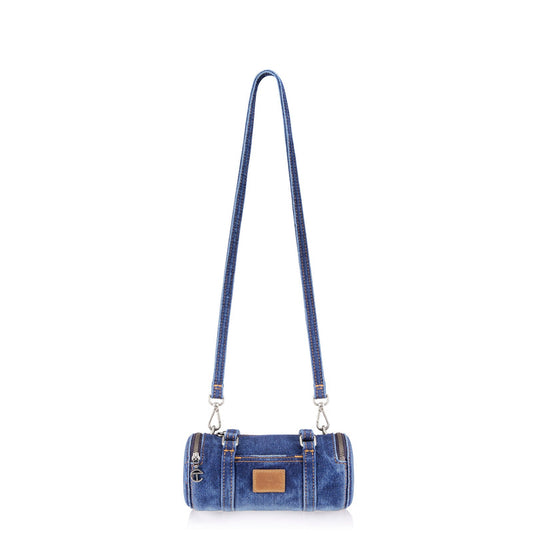 Small Denim Travel Bucket Bag
