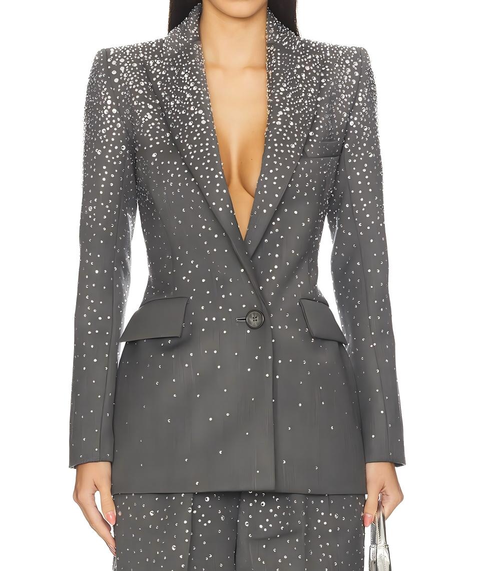 Rhinestone two-piece suit