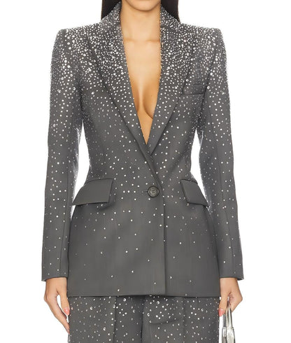 Rhinestone two-piece suit