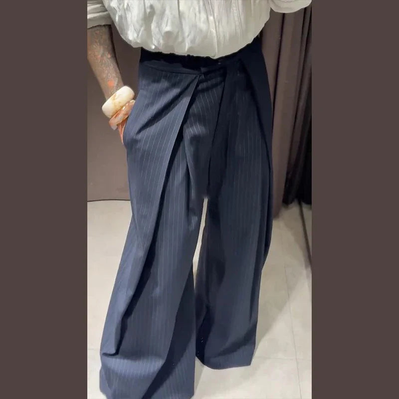 Women's striped loose fit pants